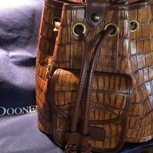 Dooney & Bourke Tan Croc-Embossed Leather Bag